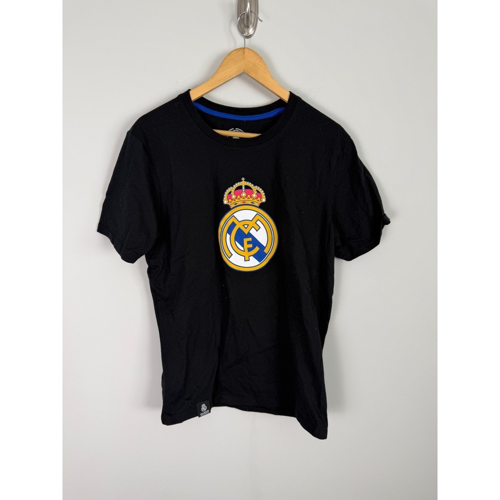 Real Madrid Club De Futbol Short Sleeve T-Shirt Men's L Black graphic‎ Print